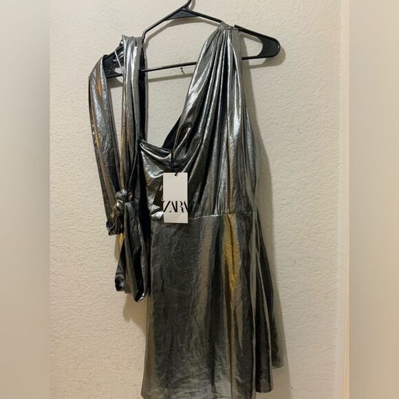 NWT Zara Limited edition asymmetrical dress into the night size M - Picture 4 of 11